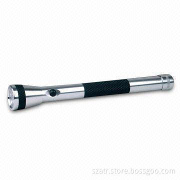 Flashlight with 4 x White LEDs, Made of Aluminum